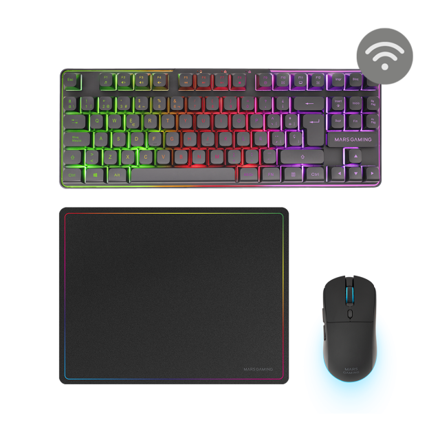 Combo Inalámbrico Gaming 3en1 MCPWTKL | Mars Gaming